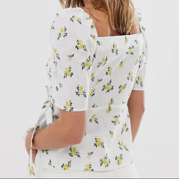 NWT! ASOS🌻Floral wrap Blouse - Picture 3 of 4